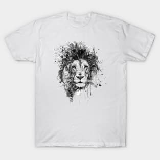 Splattered Lion Black and White T-Shirt